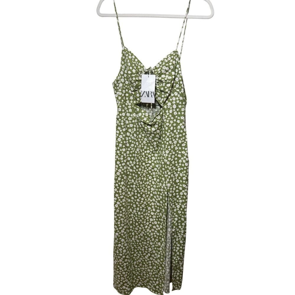 NWT Zara Linen Blend Floral Print Midi Dress Sz. XL - Picture 5 of 8